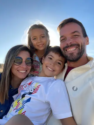 Uma foto recente de André com a família