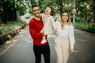 Com a mulher e a filha Maria Clara