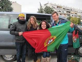 Luís com os pais e a irmã