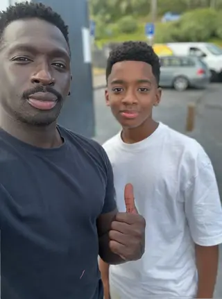 Com o filho Samuel