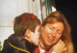 Gonçalo com a mãe