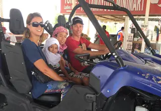 Com a mulher e os dois filhos, Guilherme e Catarina