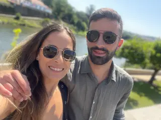 António Xavier com a mulher, Tânia
