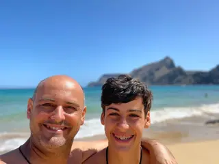 Com o filho mais velho, Gonçalo