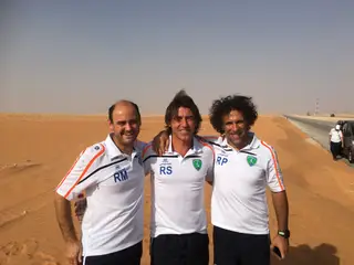 Rui Mota, Sá Pinto e Ricardo Pereira no deserto da Arábia Saudita