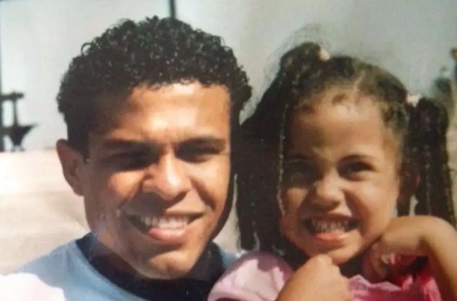 Com a filha, Geovana