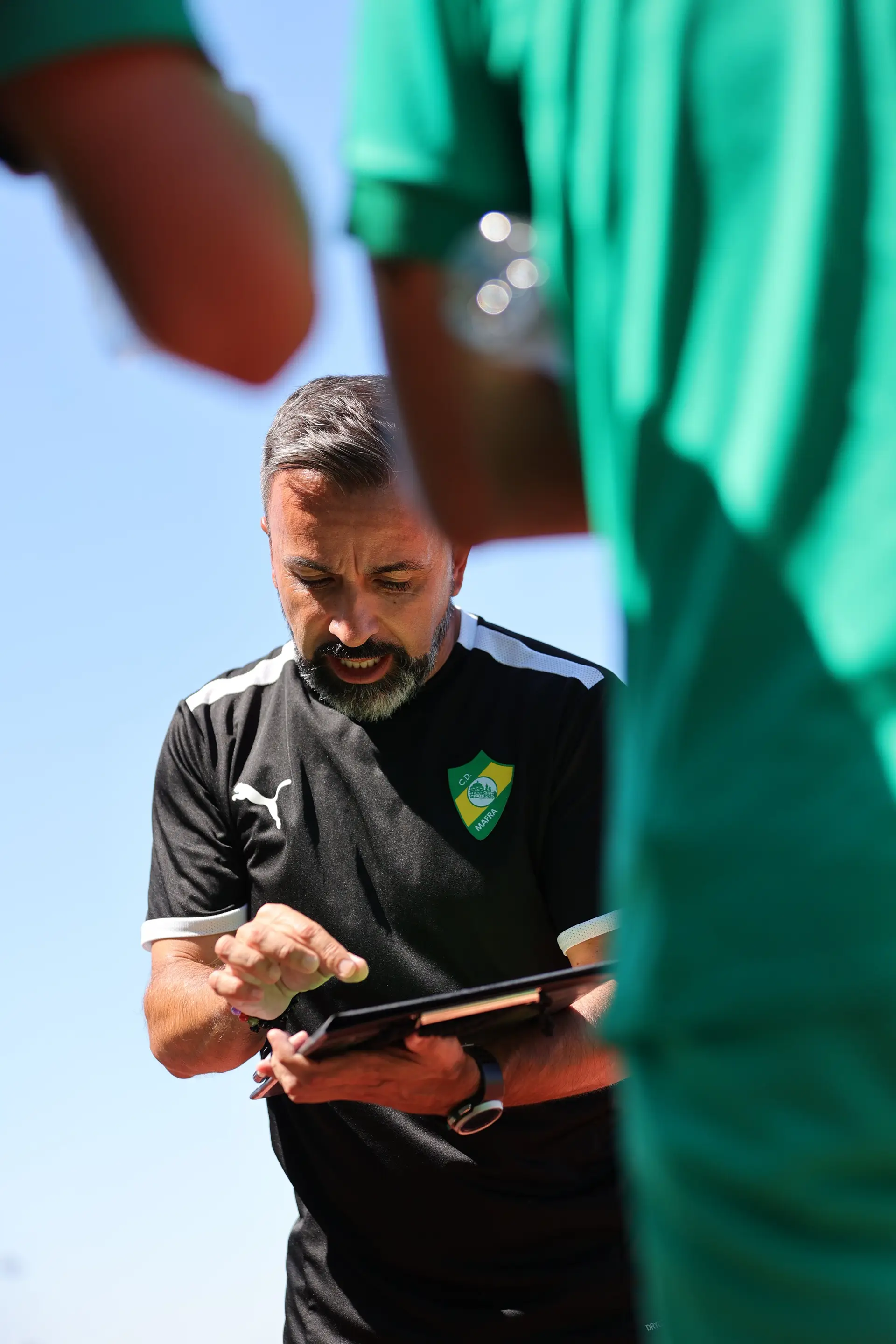 Durante um treino no CD Mafra