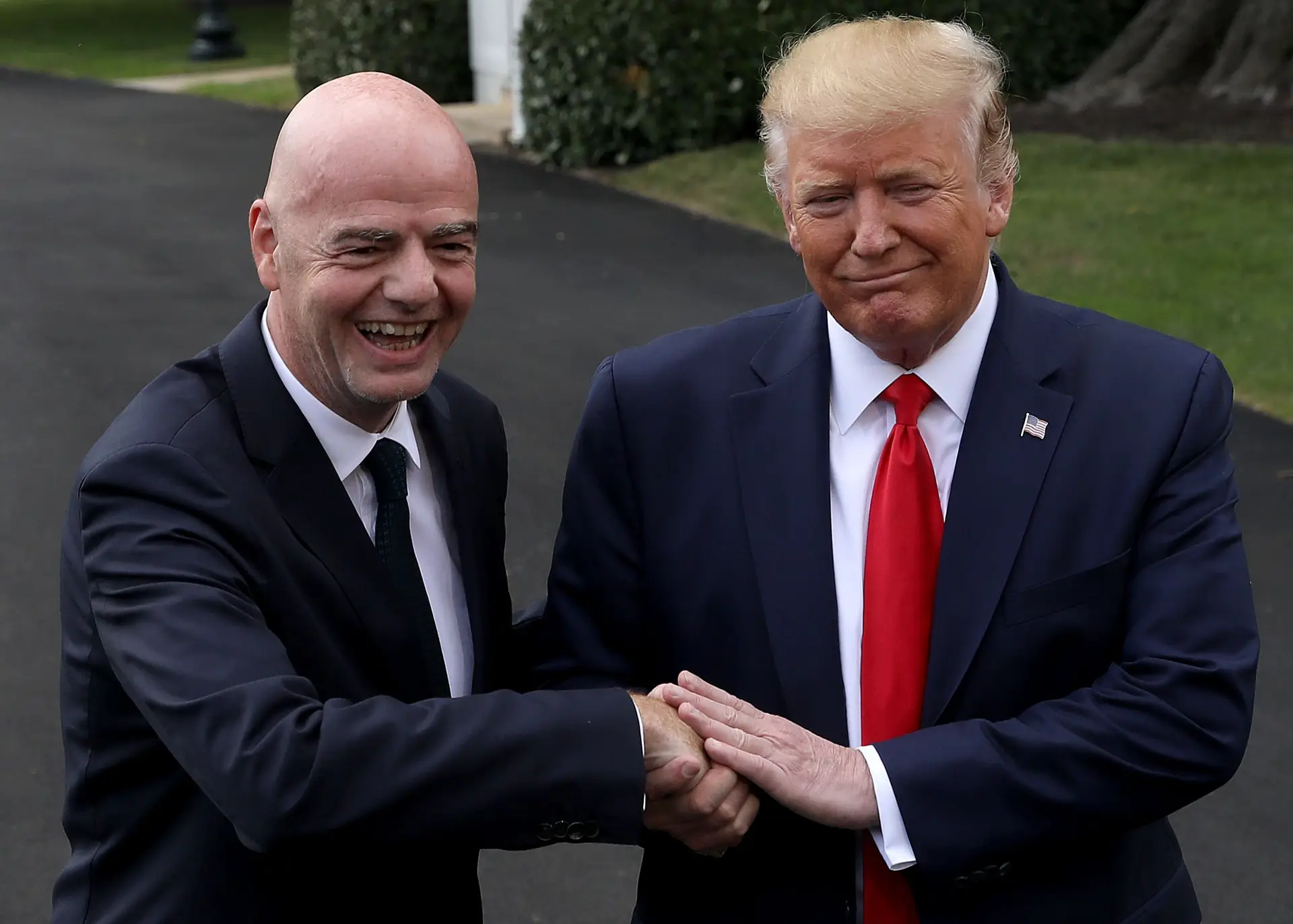 Trump e Infantino num encontro em 2019