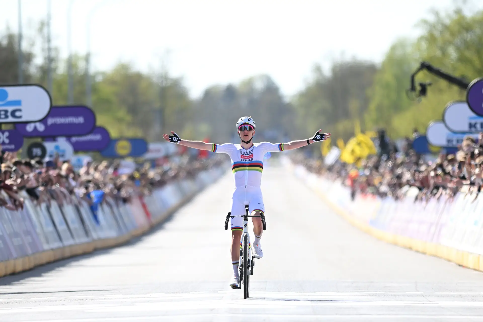 Como se pedalasse sempre em cima das nuvens, o angélico Tadej Pogačar ganhou a Volta à Flandres