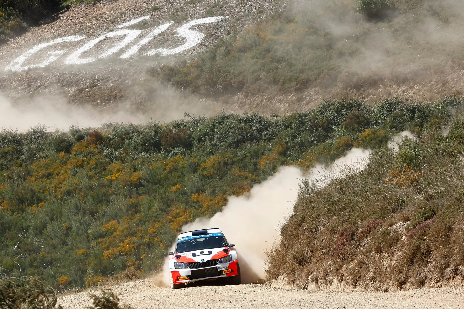 Diogo Salvi no Rali de Portugal 2023, quando ainda conduzia um Skoda