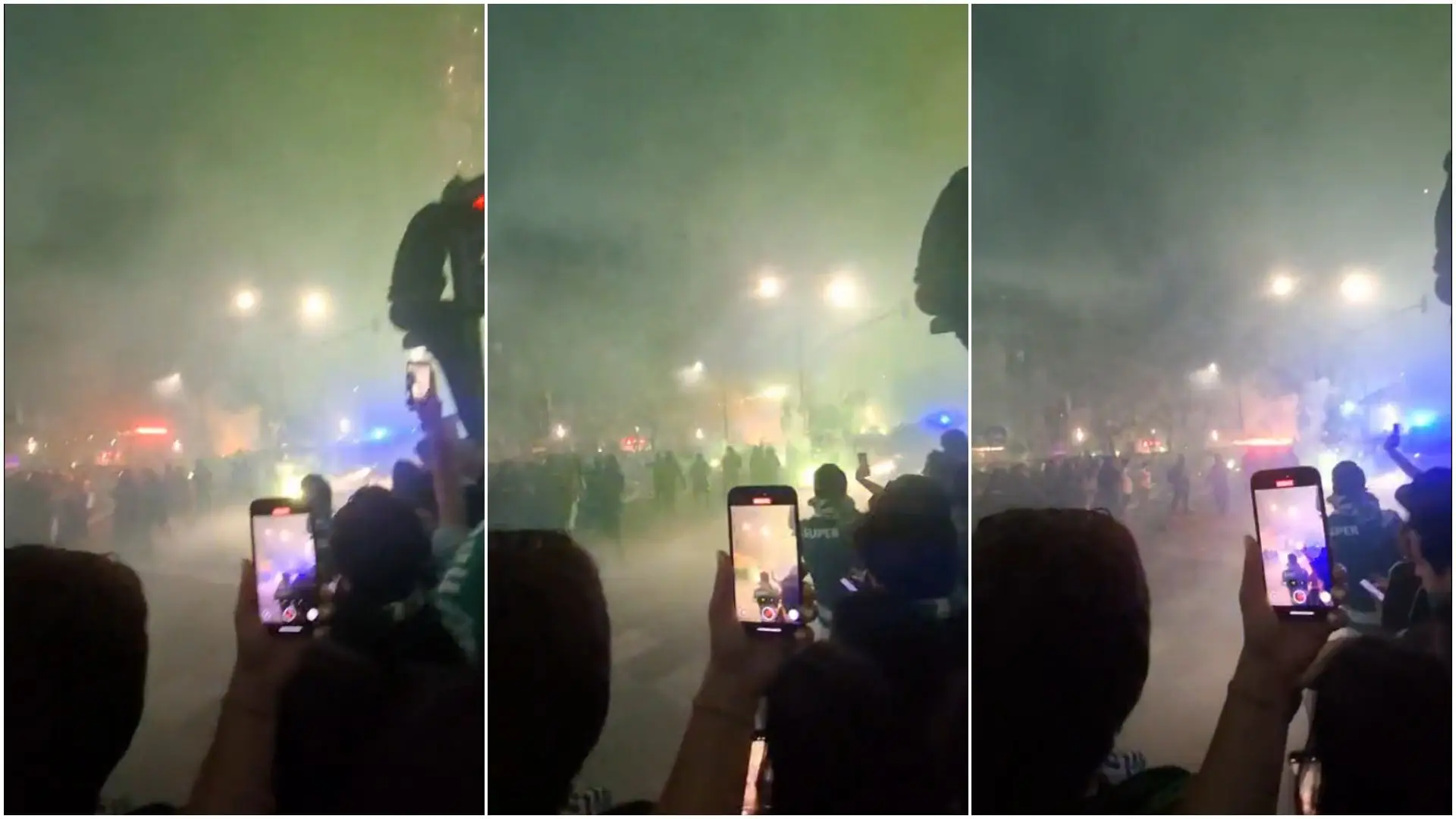 Festa no Marquês: vídeo mostra adeptos a lançar cinco foguetes contra a PSP