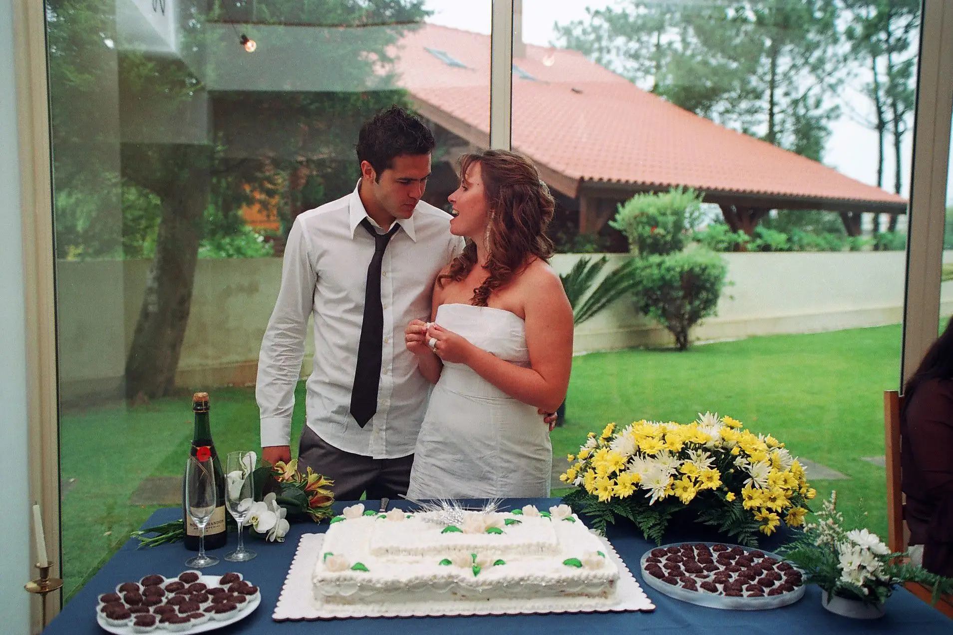 Bruno com Paola no dia do casamento de ambos