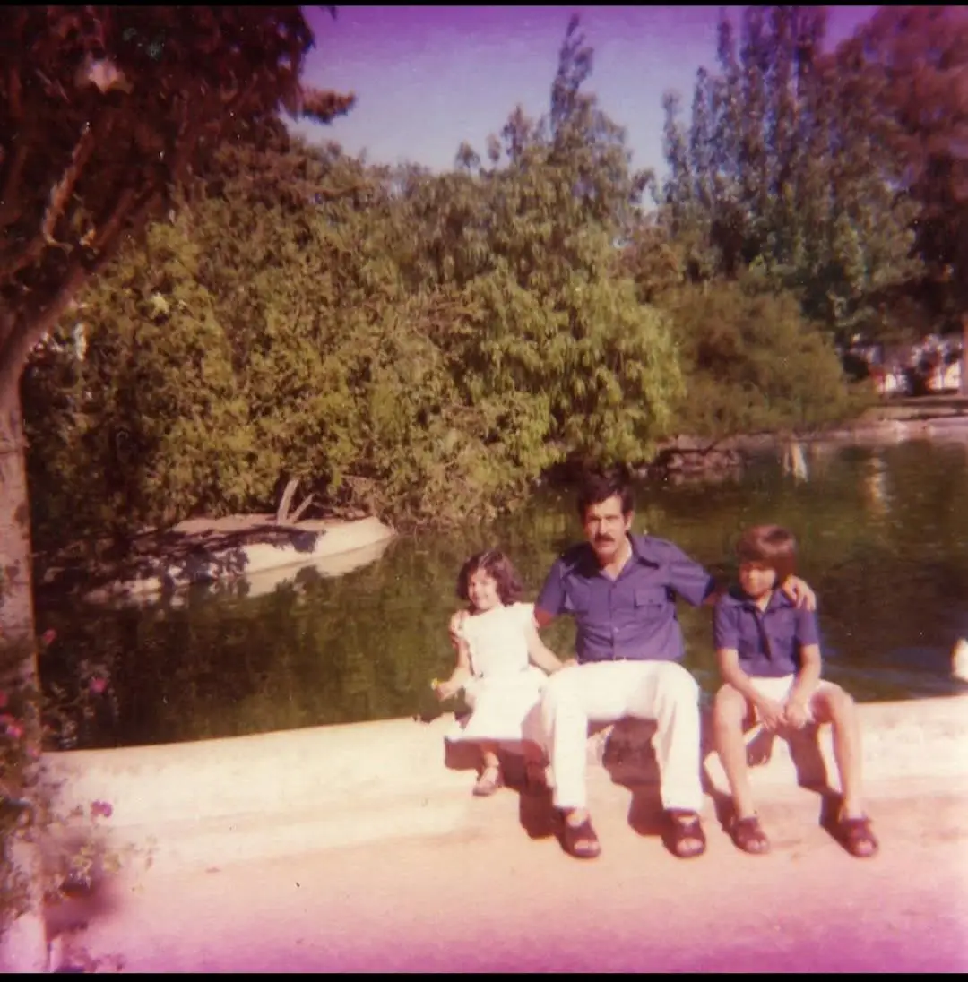 Rui com o pai e a irmã