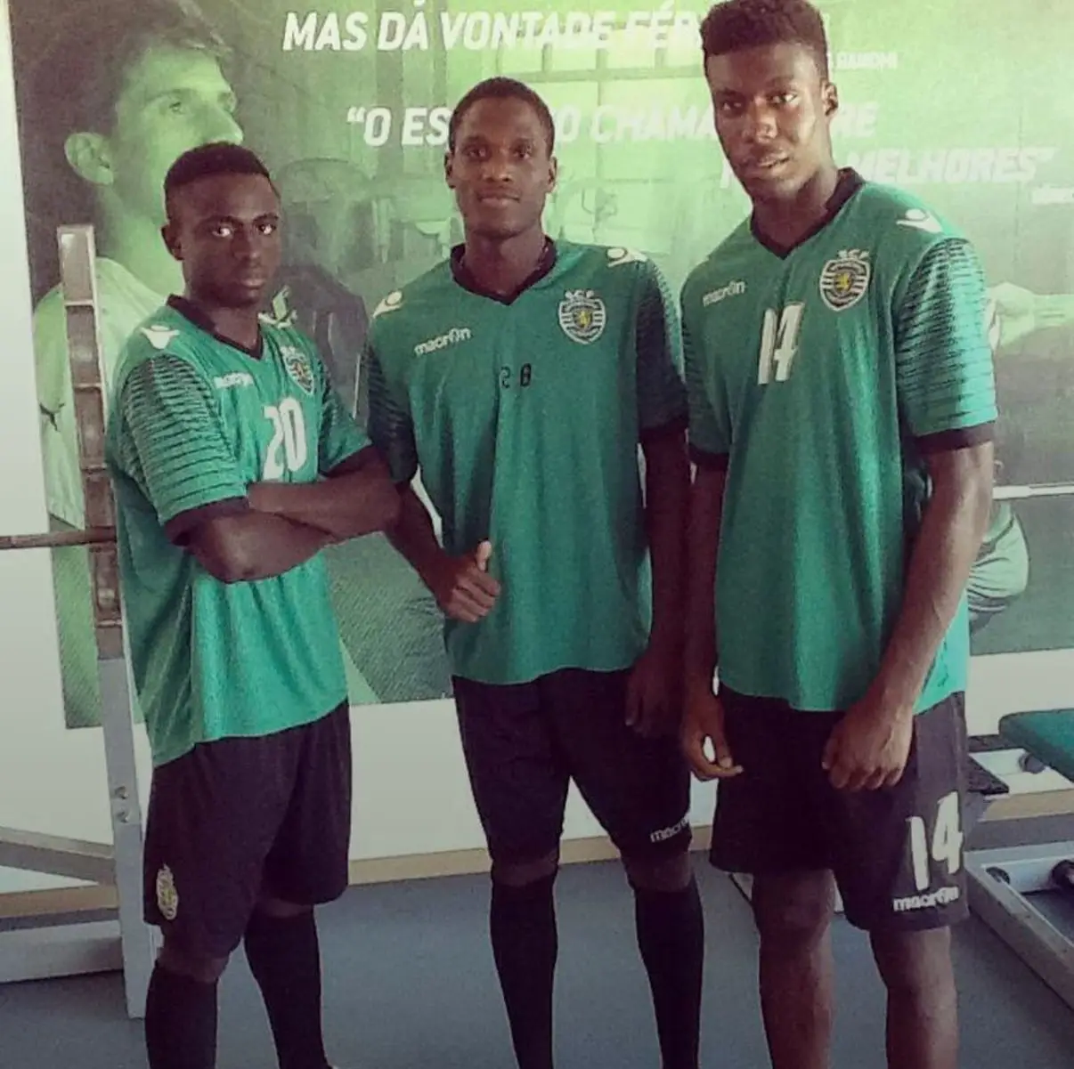 Felício, Jefferson Encada e Ronaldo, no Sporting