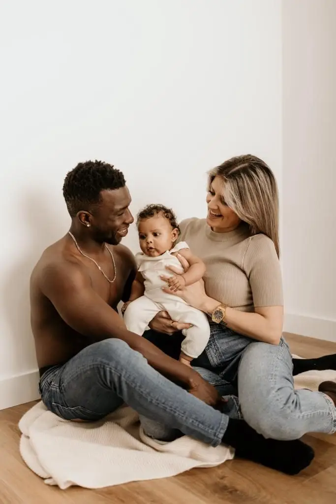 Aldair com a mulher Diana Lemos e a filha Naomi