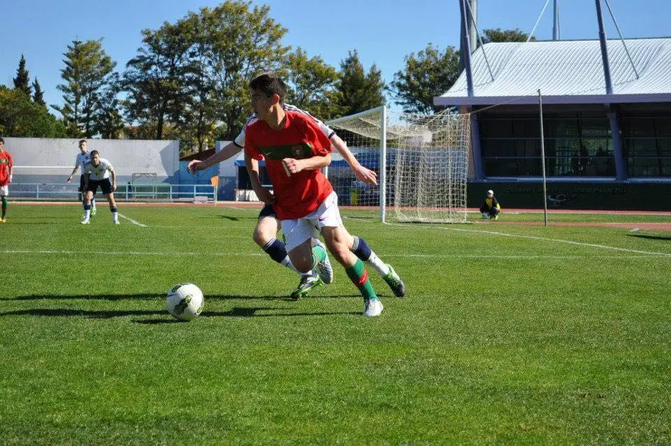 Num jogo pela seleção nacional de Sub 15