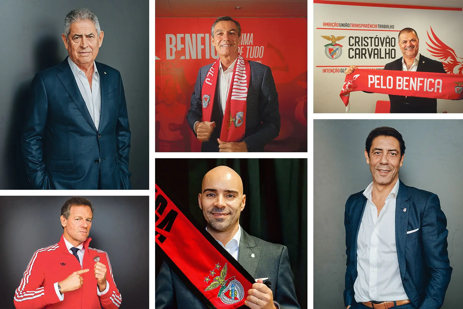 Seis candidatos dividem a nação do Benfica