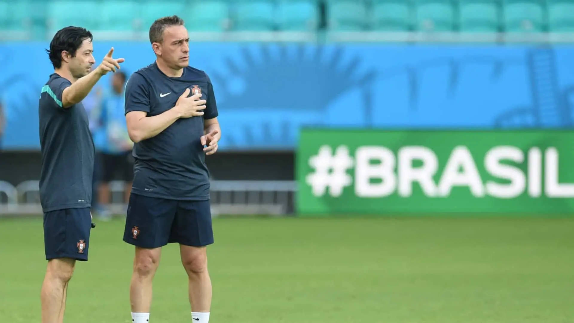 João Aroso com Paulo Bento durante o Mundial do Brasil, em 2014