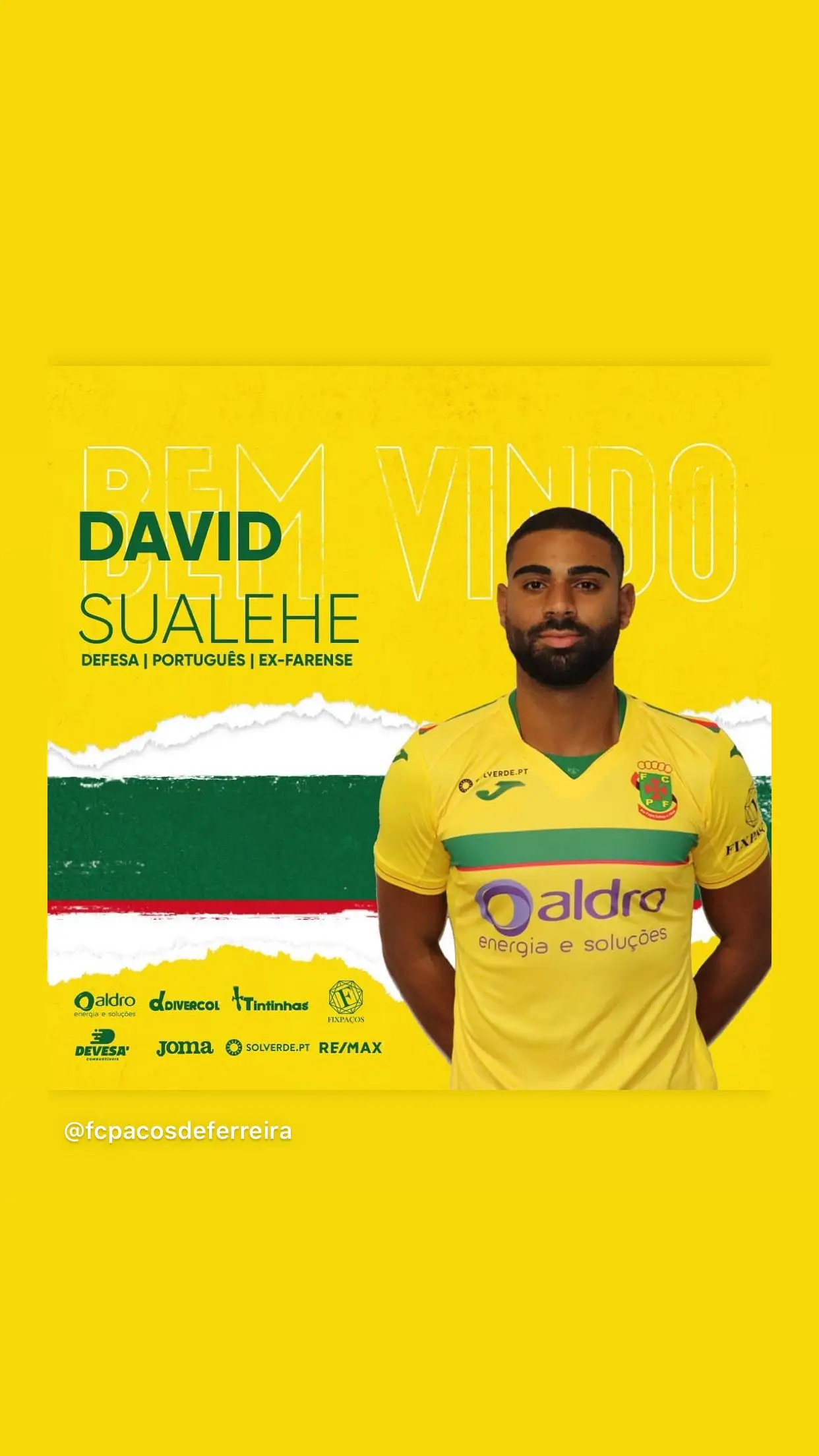 Na época 2020/21 David foi jogador do Paços de Ferreira, mas não chegou a jogou