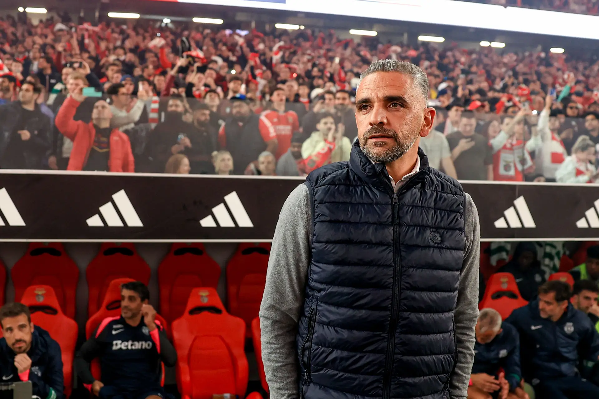 Rui Borges, técnico do Sporting, antes do empate a um contra o Benfica