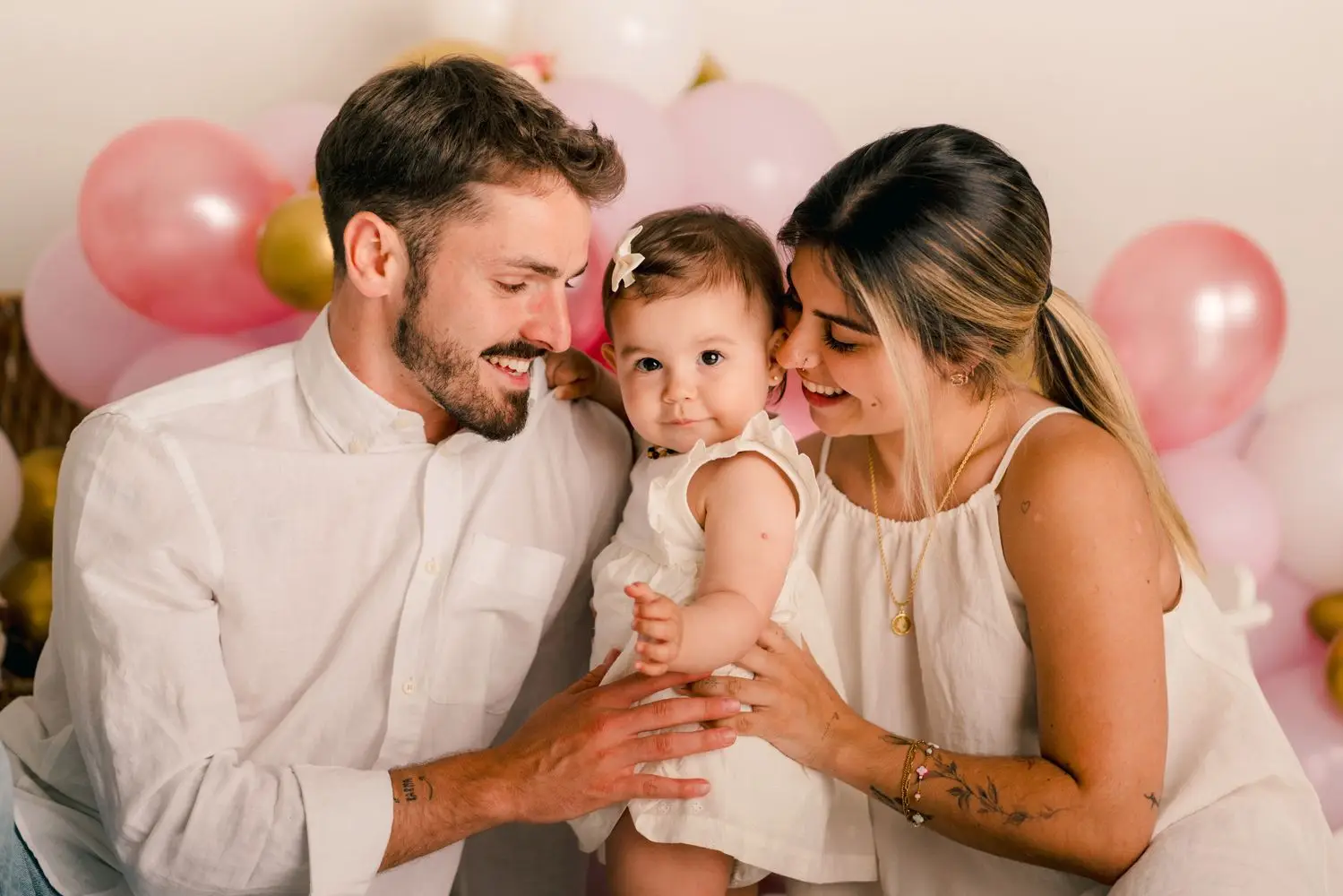 João com a namorada e a filha Ariel
