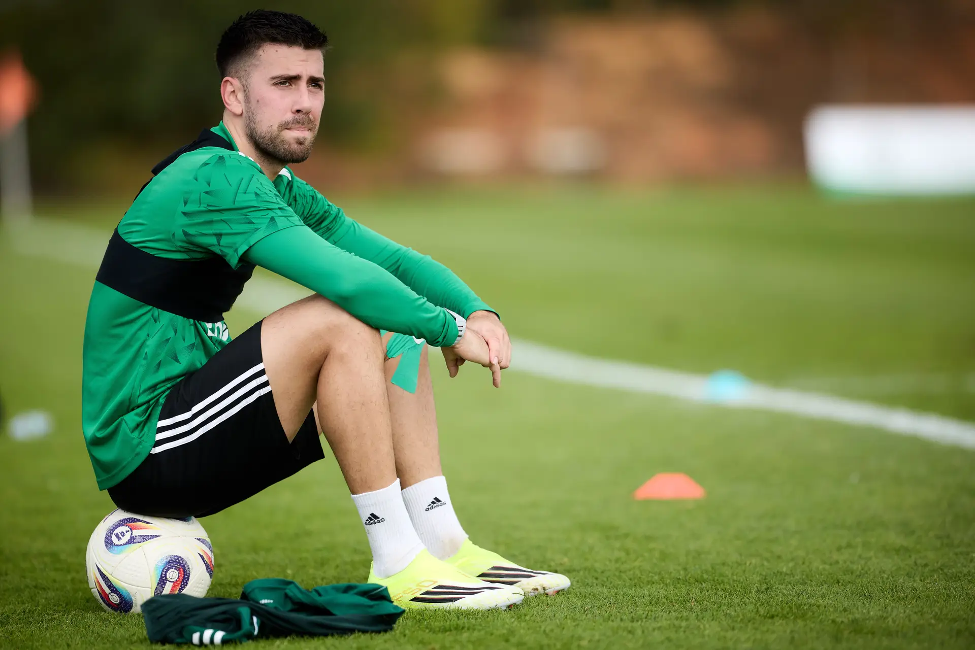 Roberto Alves durante uma pausa do treino