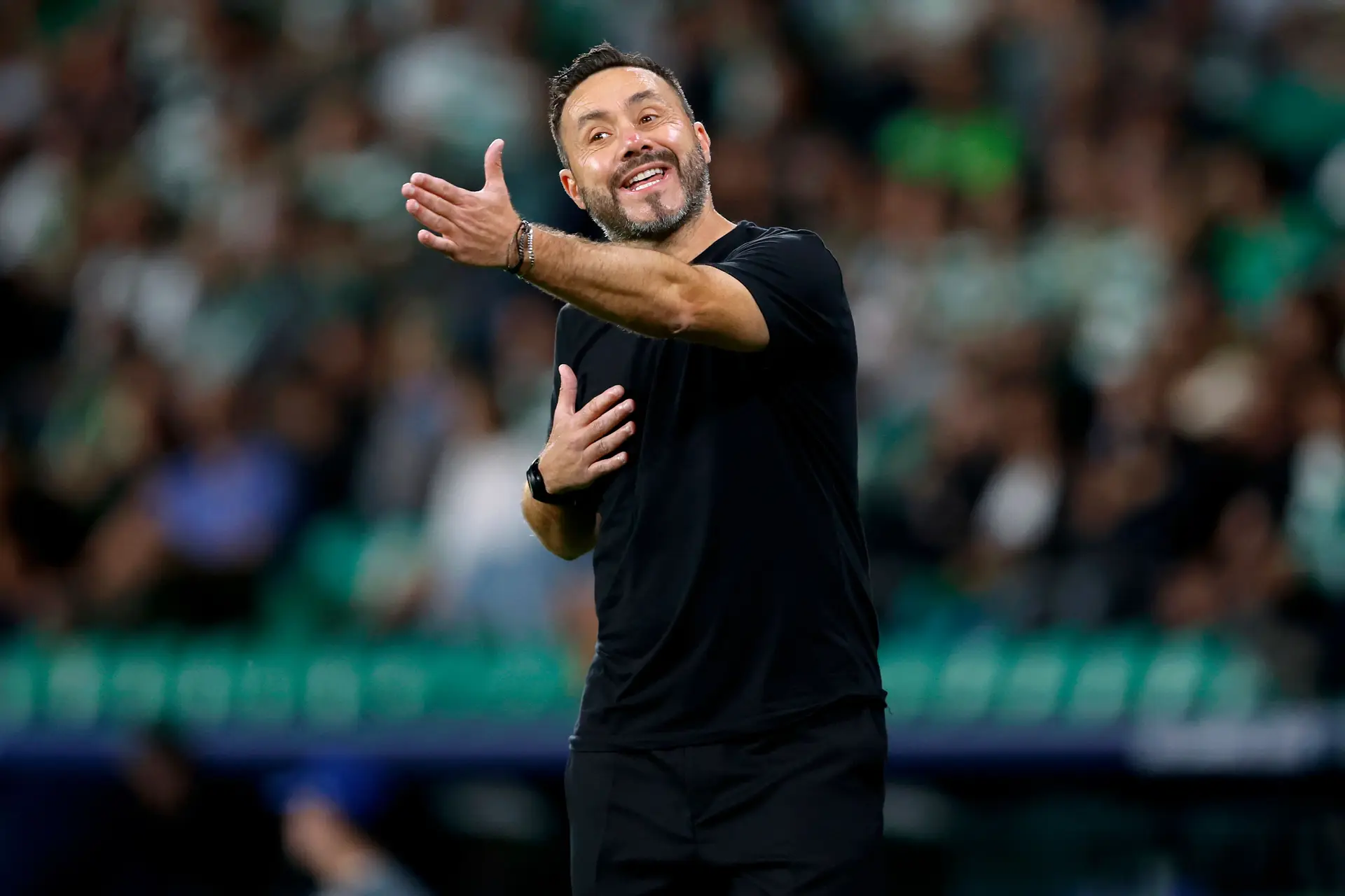Roberto de Zerbi em Alvalade, quando o Marselha visitou o Sporting para a Liga dos Campeões, em outubro de 2025