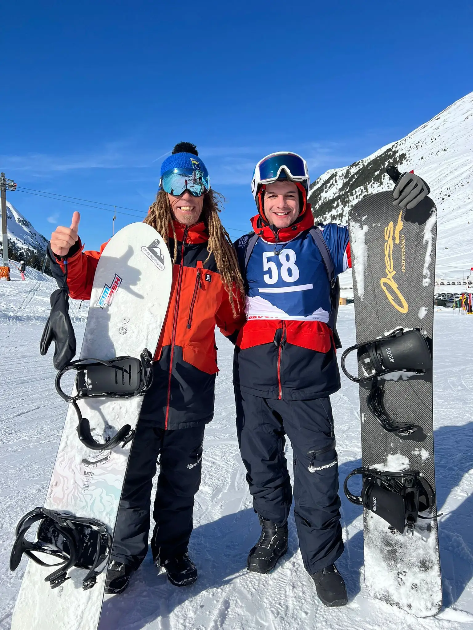 Diogo Carmona, à direita, com o seu treinador, Nuno 'Mancha' Marques