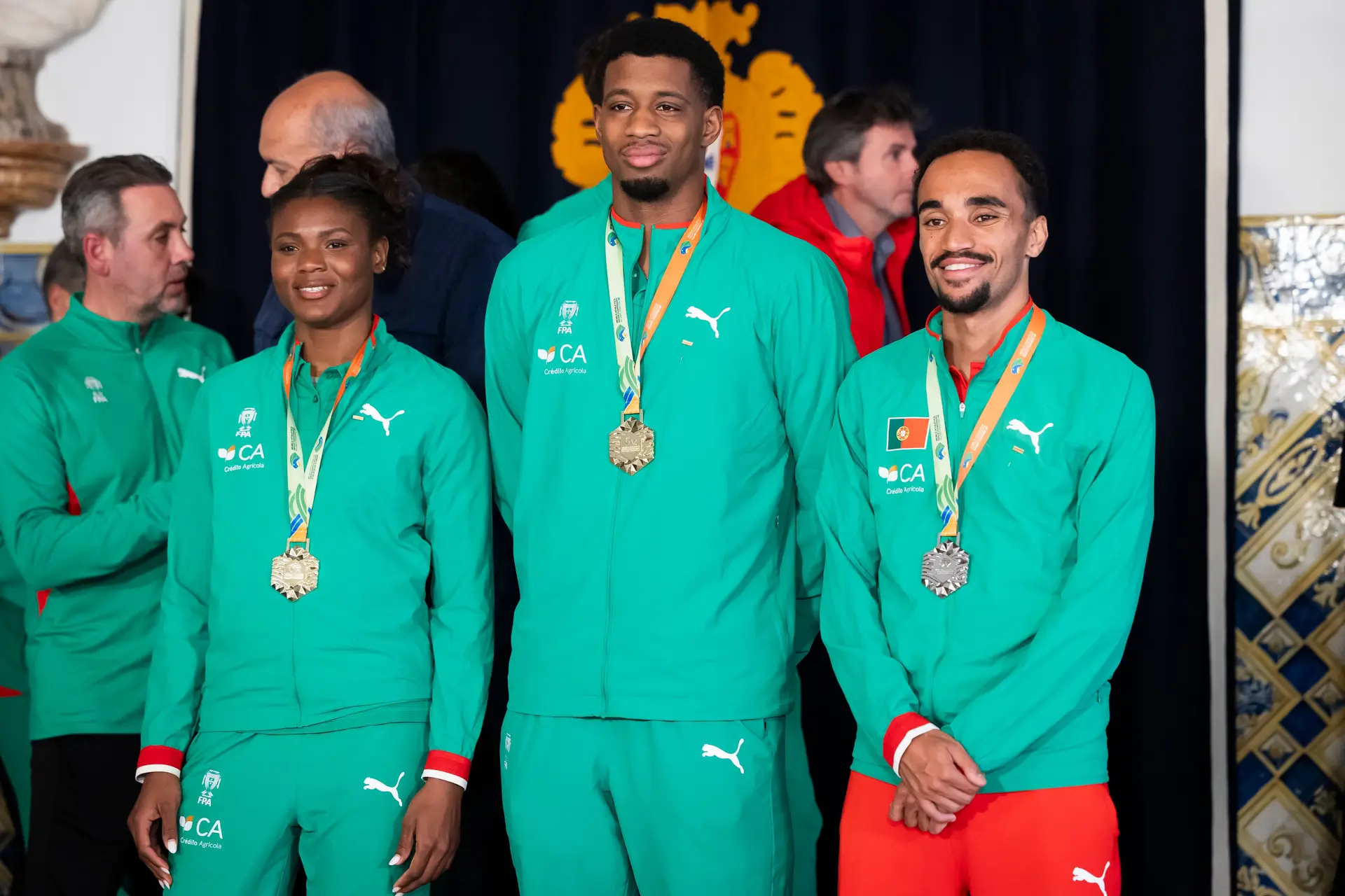 Agate Sousa, Gerson Baldé e Isaac Nader recebidos em Belém após as medalhas nos Mundiais de pista curta