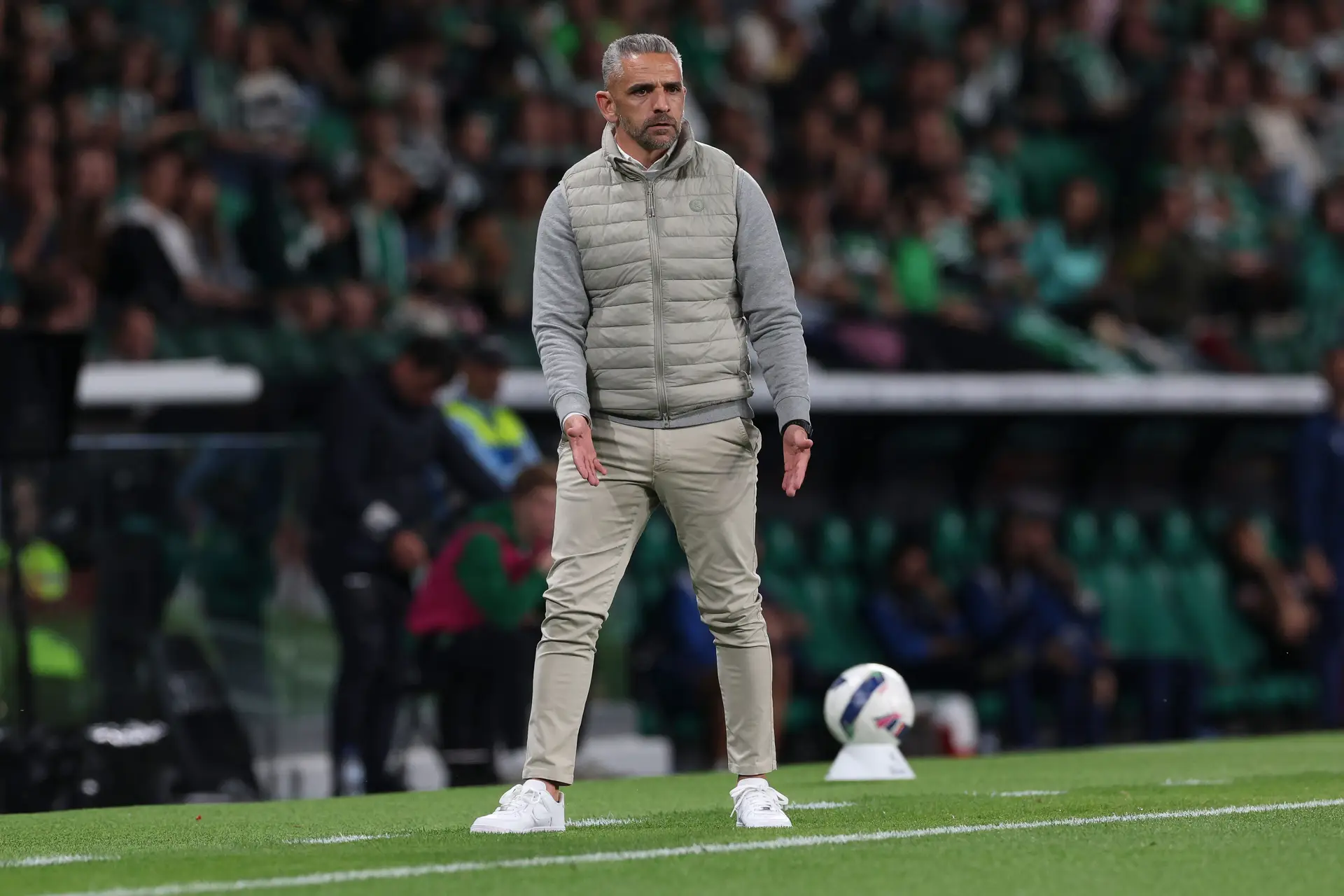 Rui Borges a orientar a equipa do Sporting contra o Santa Clara