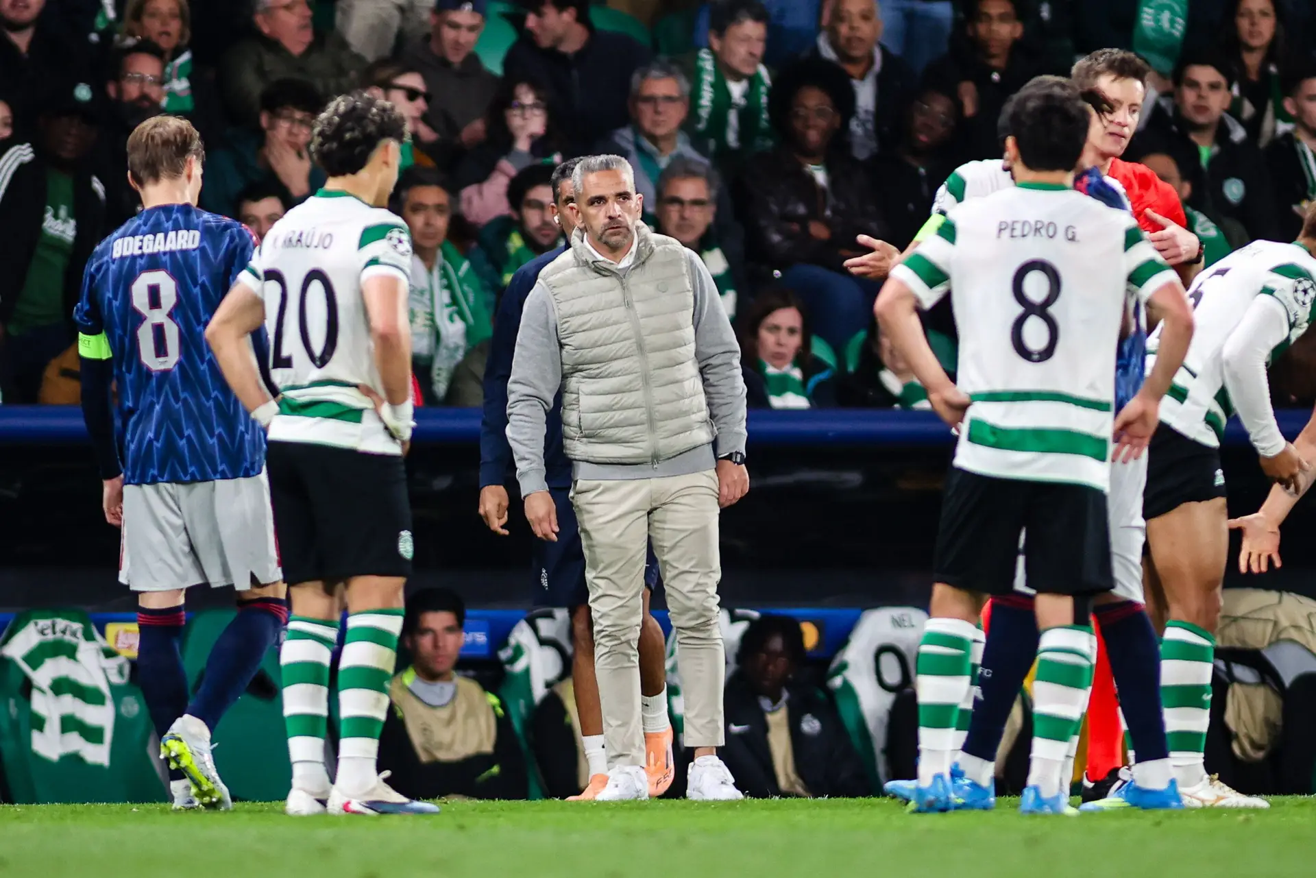 Rui Borges na 1ª mão dos quartos de final da Liga dos Campeões, frente ao Arsenal