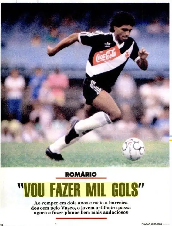 A manchete da Placar com Romário, em 1988, tinha ele 22 anos