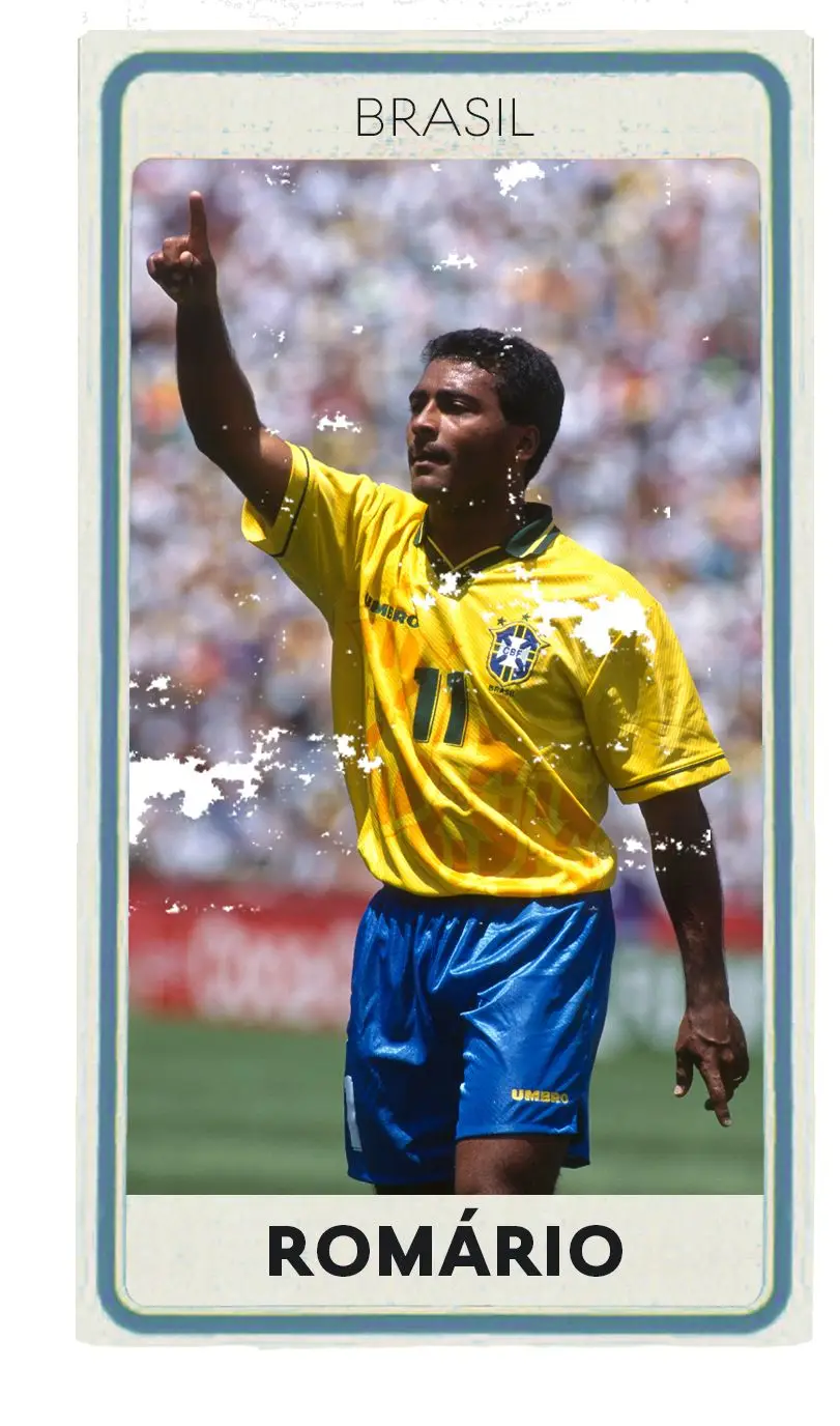 Romário marcou 55 golos em 71 internacionalizações pelo Brasil, cinco deles no Mundial de 1994