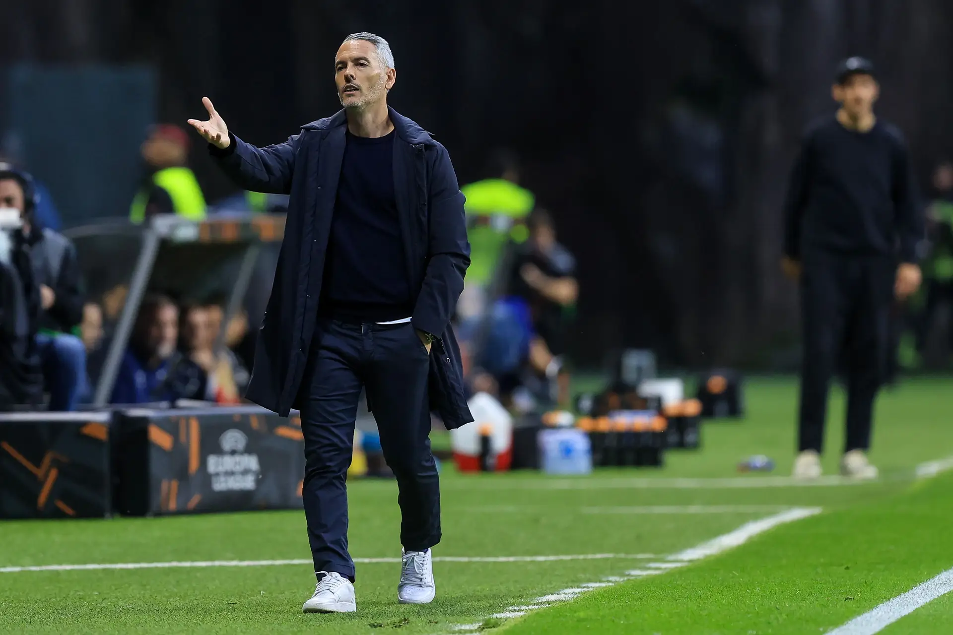 Treinador do SC Braga durante o encontro da Liga Europa