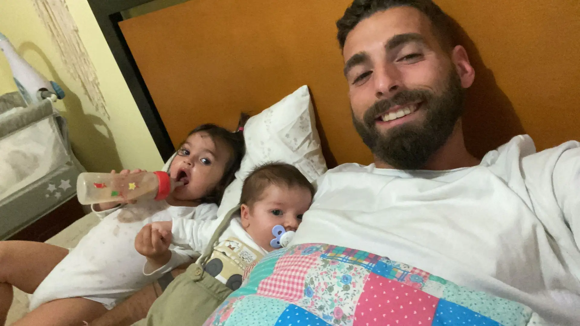 Guima com os filhos mais velhos, Lara e Lourenço