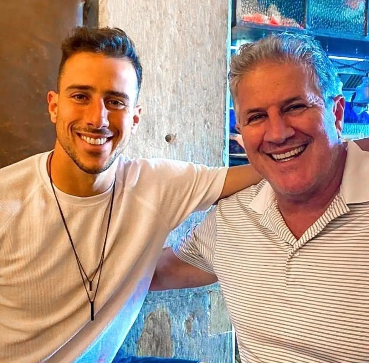 Helton com o pai, João Leite, que também foi guarda-redes