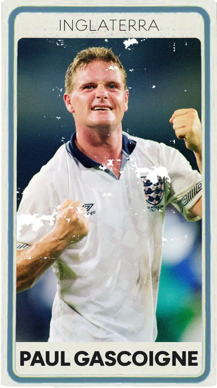 Paul Gascoigne, um viciado em vícios que era brilhante com a bola nos pés: fez 57 jogos pela Inglaterra e esteve no Mundial de 1990