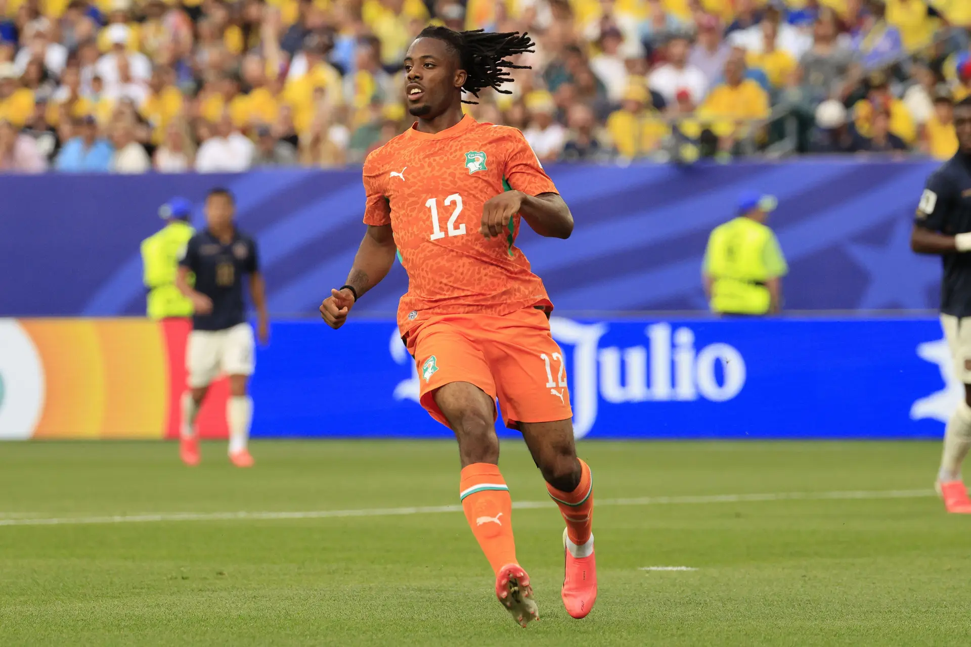 Avançado costa-marfinense durante o jogo com o Equador, já no Mundial 2026