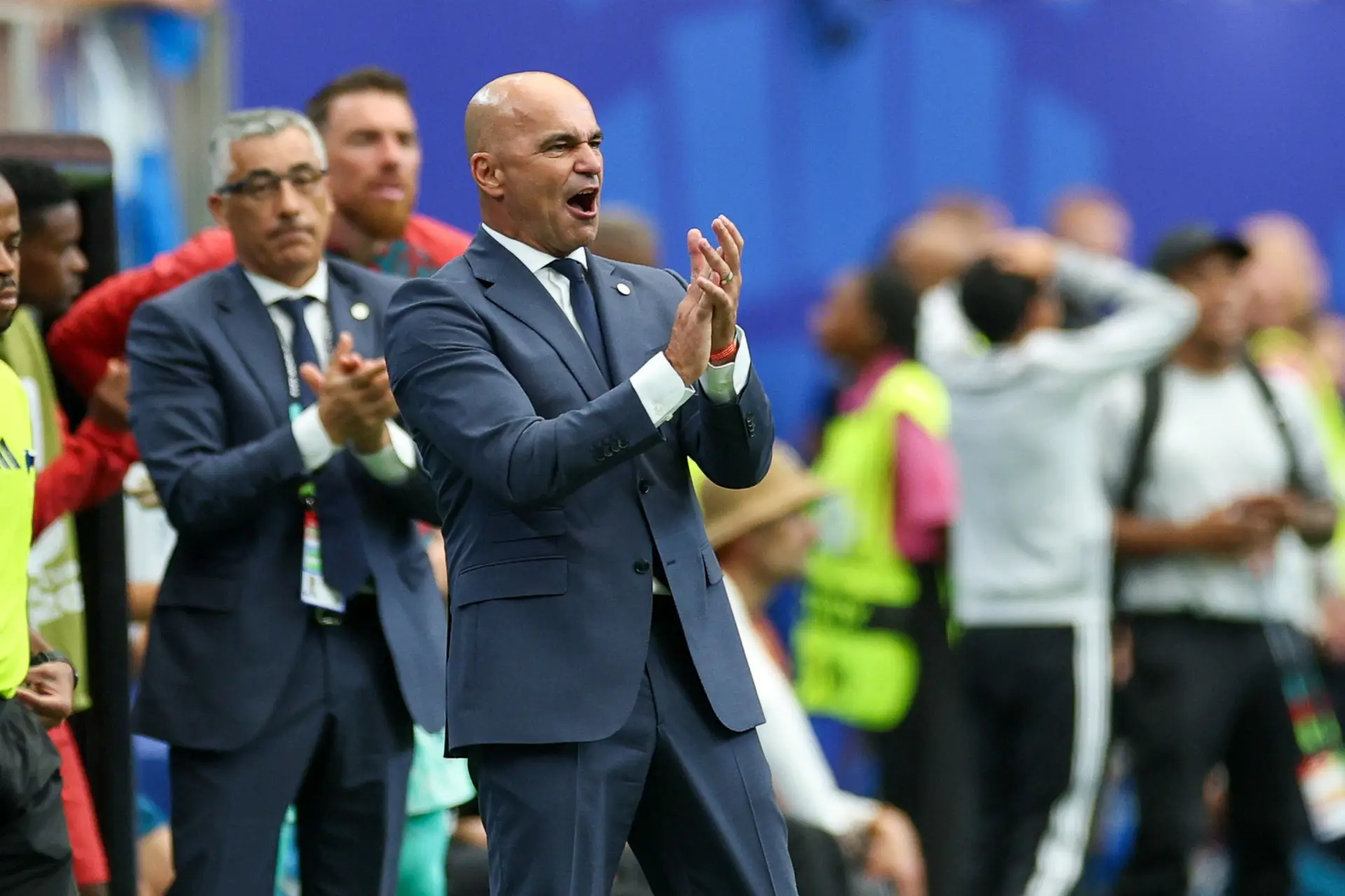 Roberto Martínez durante o encontro contra o Usbequistão
