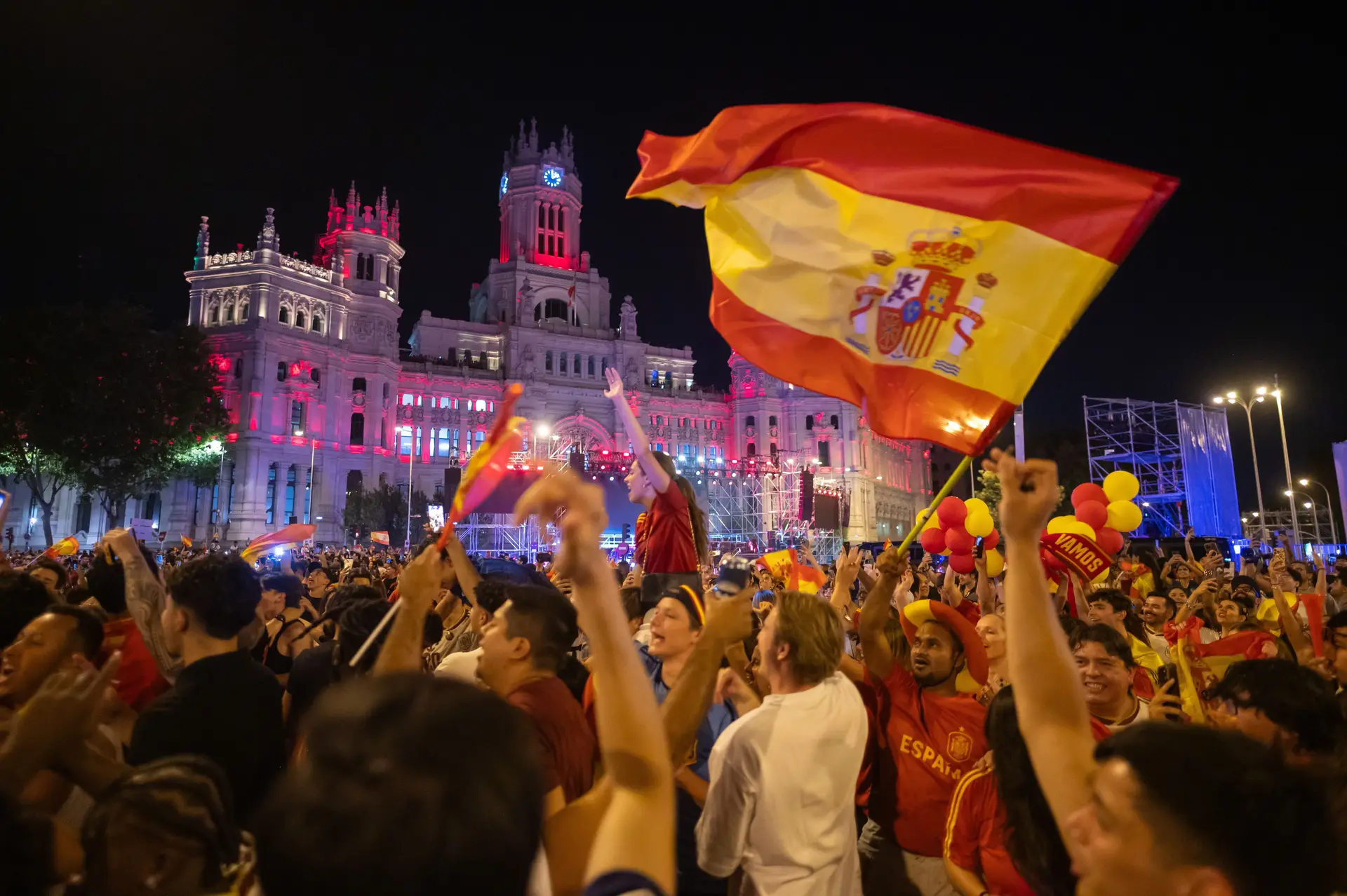 Festejos em Madrid, na Plaza de Cibeles