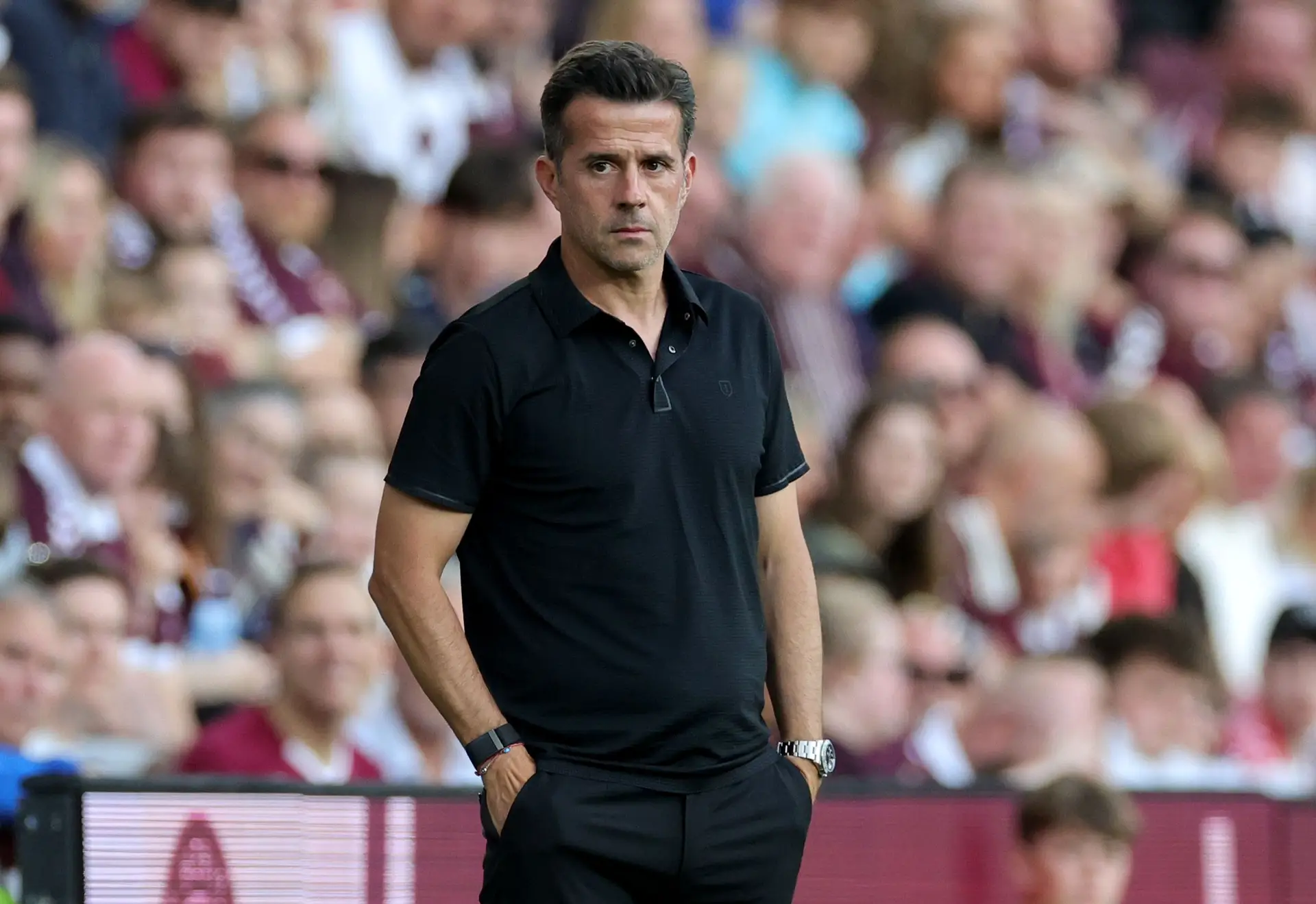 O treinador em ação frente ao Hearts