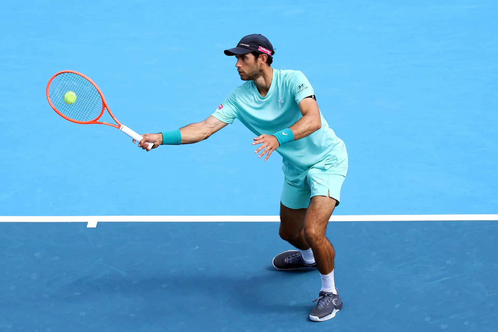 Nuno Borges a fazer um amorti durante a partida contra Andrey Rubley, russo que derrotou para chegar aos oitavos de final do Masters de Cincinatti