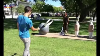 Carolina Loureiro e João Maneira competem no Jogo das Latas