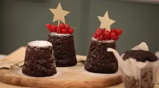 Muffins de banana e chocolate