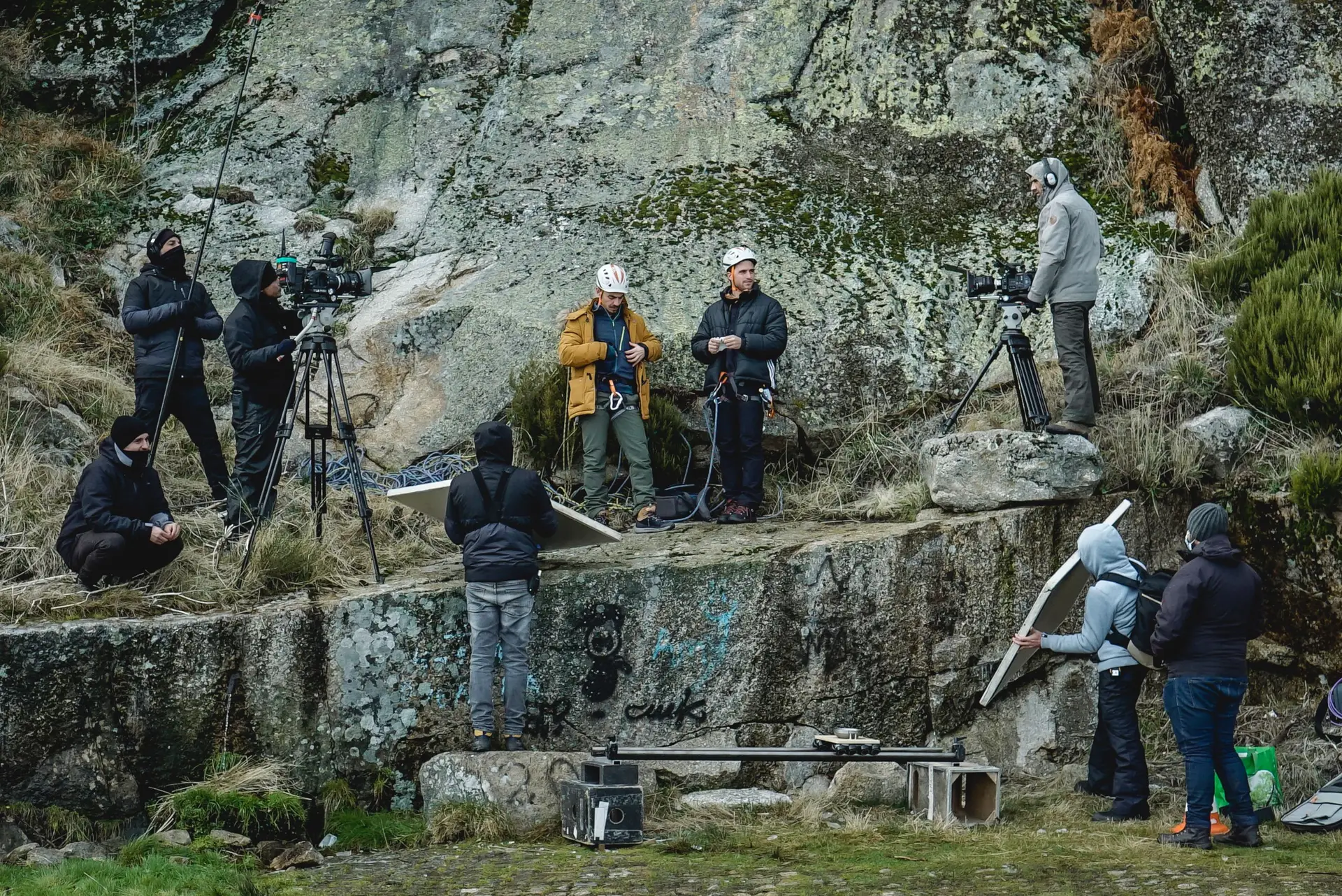 Os bastidores do momento em que o Tomás e o Salvador ficam presos na serra