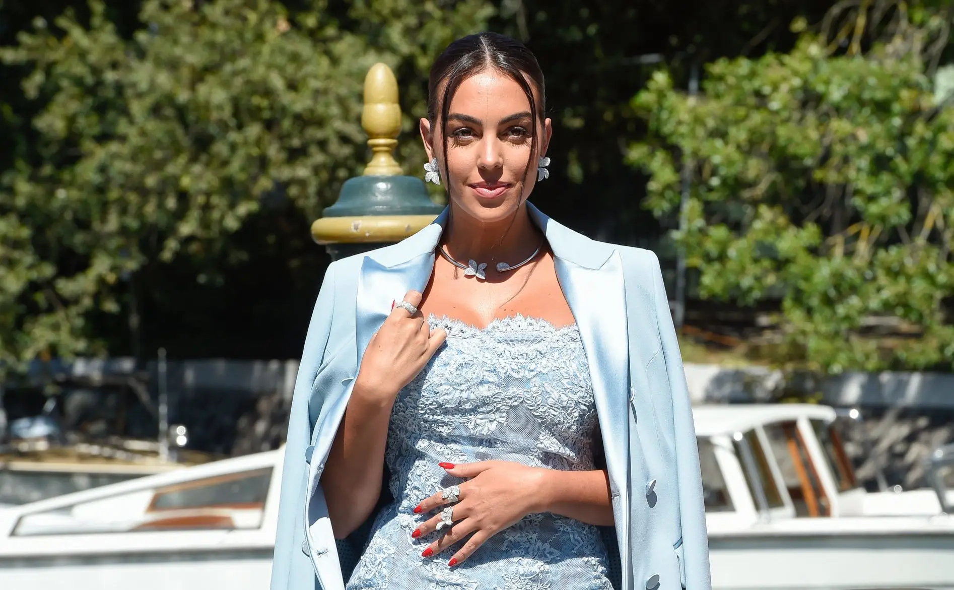 Argentine model Georgina Rodríguez at the 78 Venice International Film Festival 2021. Arrival at Lido. Venice (Italy), September 1st, 2021 (Photo by Marilla Sicilia/Archivio Marilla Sicilia/Mondadori Portfolio via Getty Images)
