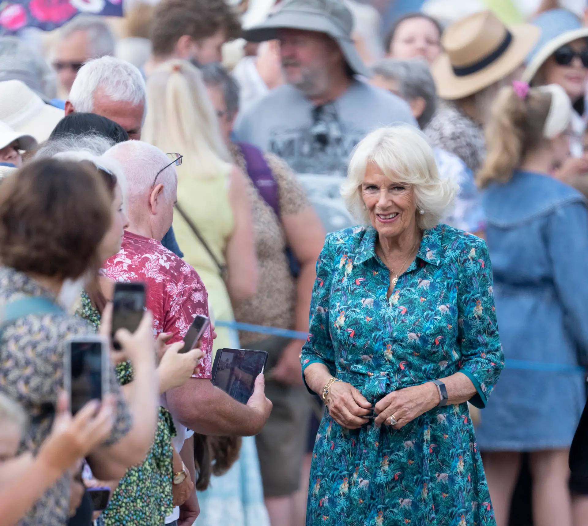 KING’S LYNN, ENGLAND – JULY 27: Camilla, Duchess of Cornwall during a visit to The Sandringham Flower Show 2022 at Sandringham on July 27, 2022 in King’s Lynn, England. (Photo by Mark Cuthbert/UK Press via Getty Images)