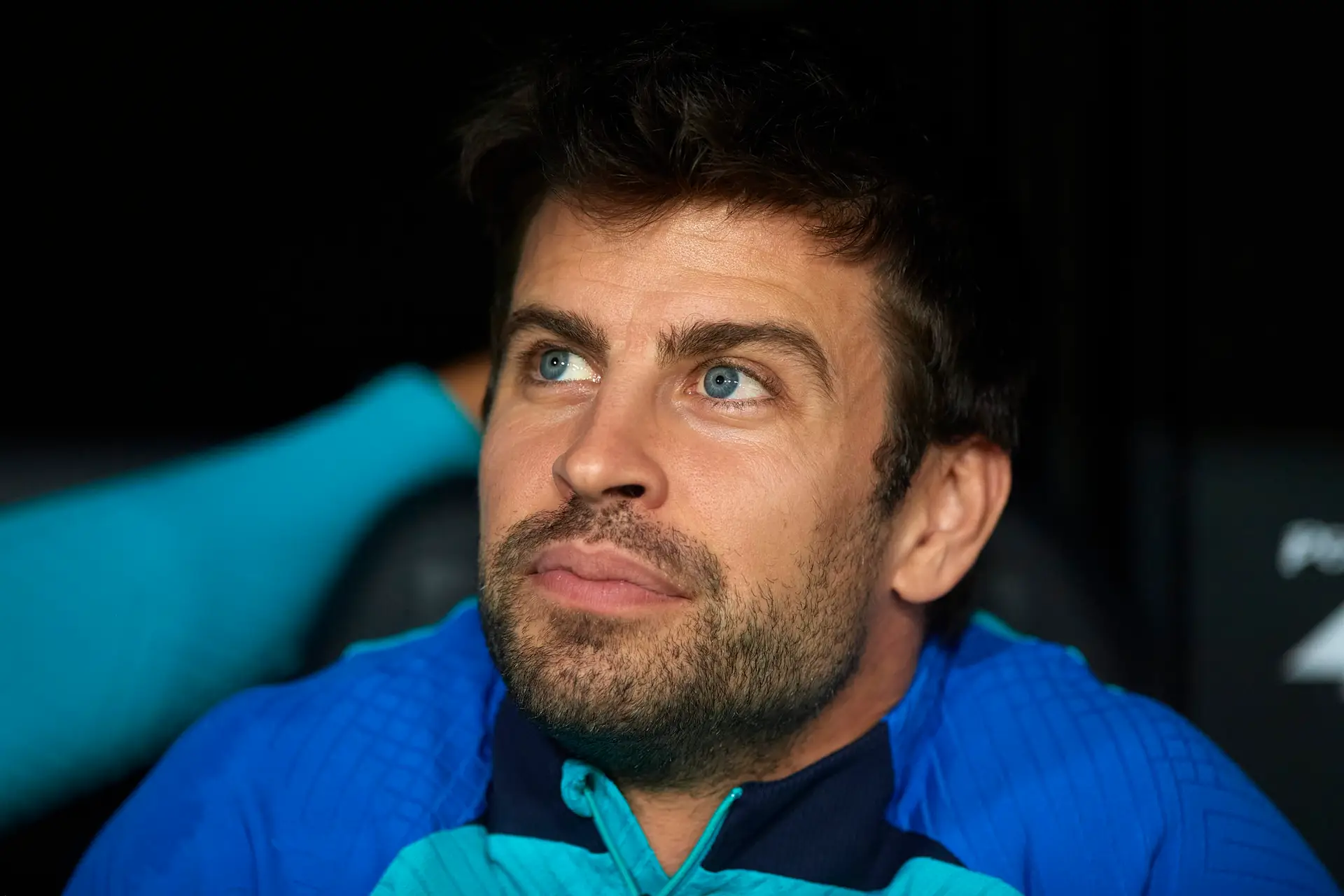 VALENCIA, SPAIN – OCTOBER 29: Gerard Pique of FC Barcelona looks on prior to the LaLiga Santander match between Valencia CF and FC Barcelona at Estadio Mestalla on October 29, 2022 in Valencia, Spain. (Photo by Silvestre Szpylma/Quality Sport Images/Getty Images)
