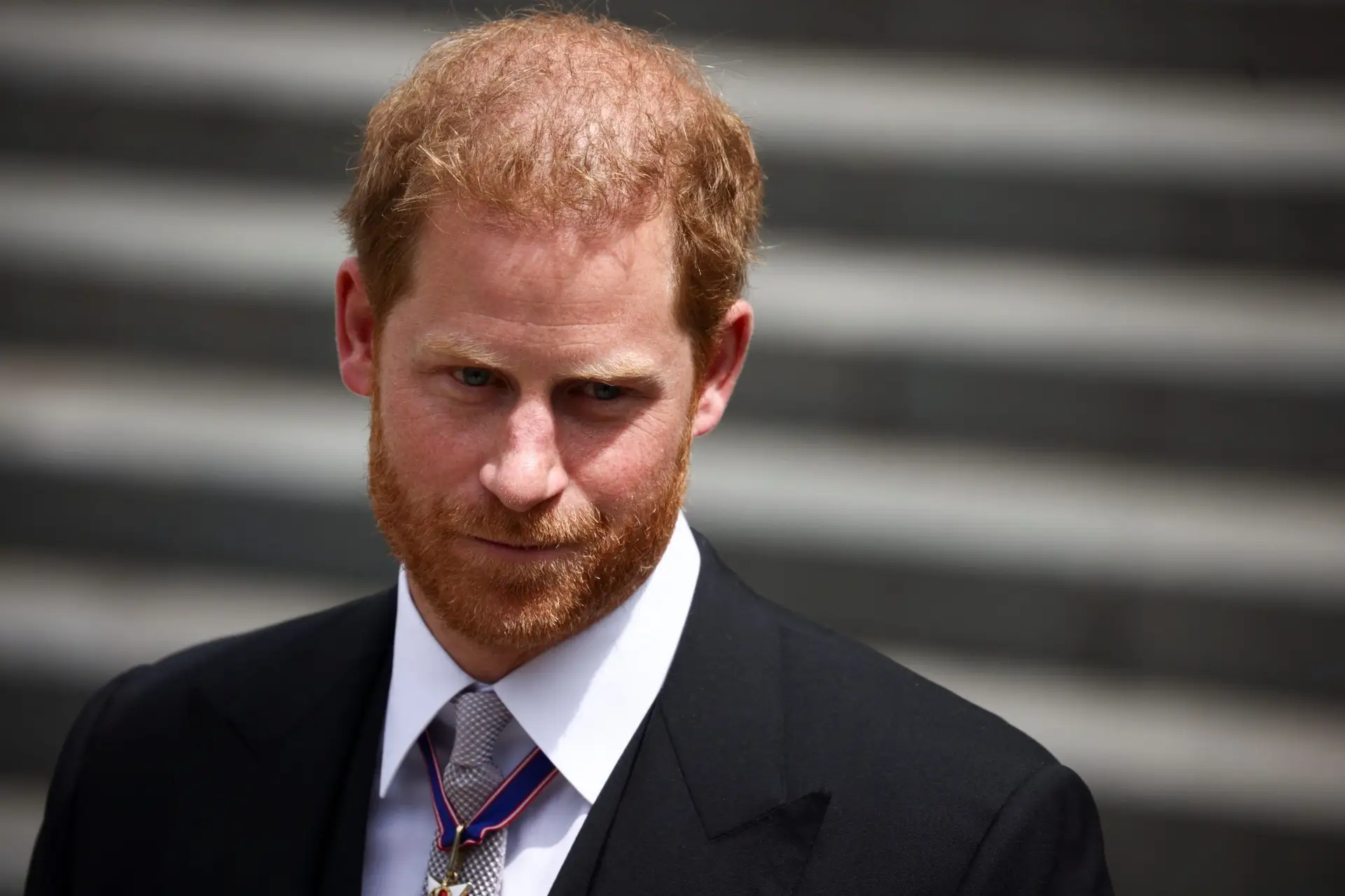 LONDON, ENGLAND – JUNE 03: Prince Harry, Duke of Sussex departs after the National Service of Thanksgiving to Celebrate the Platinum Jubilee of Her Majesty The Queen at St Paul’s Cathedral on June 3, 2022 in London, England. The Platinum Jubilee of Elizabeth II is being celebrated from June 2 to June 5, 2022, in the UK and Commonwealth to mark the 70th anniversary of the accession of Queen Elizabeth II on 6 February 1952. (Photo by Henry Nicholls – WPA Pool/Getty Images)