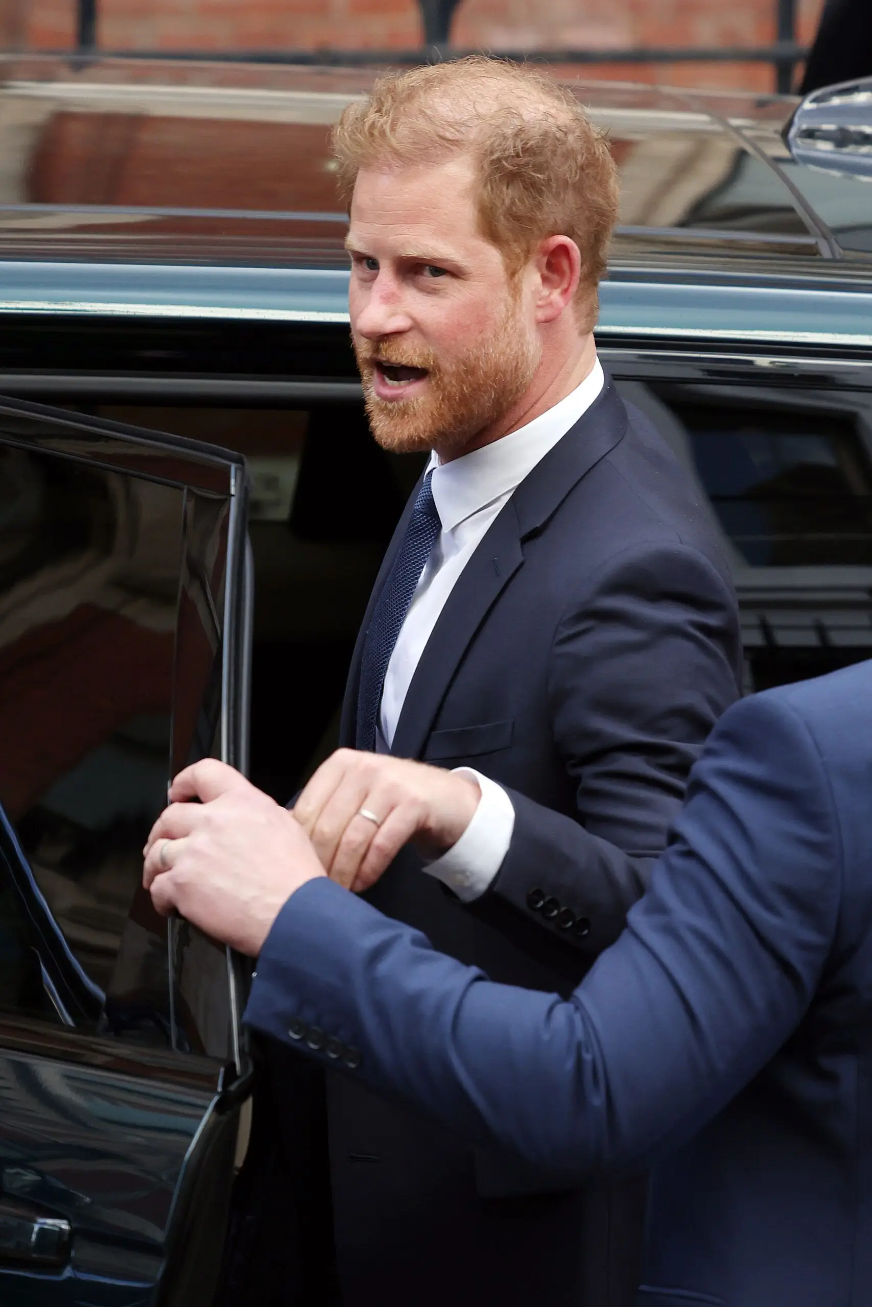 LONDON, ENGLAND – MARCH 27: Prince Harry departs the Royal Courts of Justice in his role as claimant after attending a lawsuit against the Associated Newspapers on March 27, 2023 in London, England. Prince Harry is one of several claimants in a lawsuit against Associated Newspapers, publisher of the Daily Mail. (Photo by Neil Mockford/GC Images)